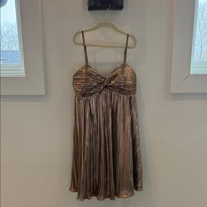Metallic Bronze Mini Dress